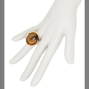 HOUSE of HARLOW tiger eye dome oval goldtone ring 5 6 7 8